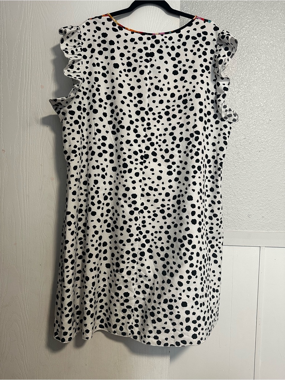 Shein Floral Dalmatian Print Dress - Black & White with Multicolor Floral 3X - Picture 2 of 3